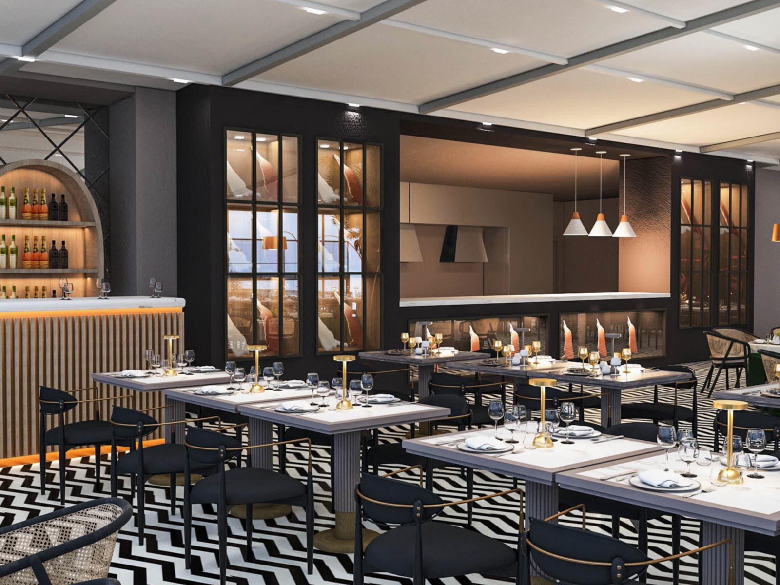 ÇANKAYA RESTORANT TASARIMI | MİMARLIK | İÇ MİMARLIK | UYGULAMA | 3D TASARIM | MİMARİ PROJE