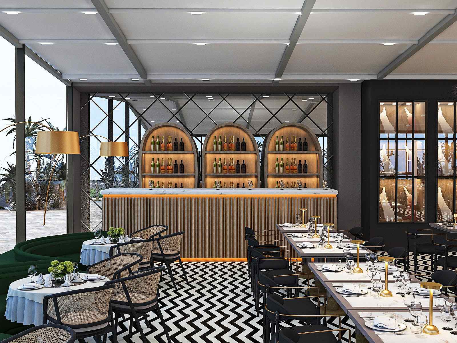 ÇANKAYA RESTORANT TASARIMI | MİMARLIK | İÇ MİMARLIK | UYGULAMA | 3D TASARIM | MİMARİ PROJE