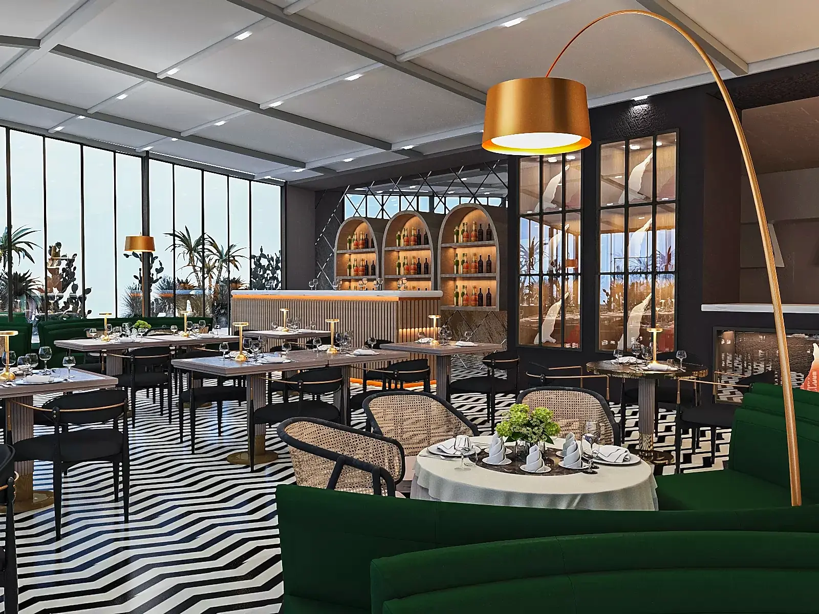 ÇANKAYA RESTORANT TASARIMI | MİMARLIK | İÇ MİMARLIK | UYGULAMA | 3D TASARIM | MİMARİ PROJE